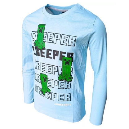 Блуза Minecraft Creeper light blue, размер 128