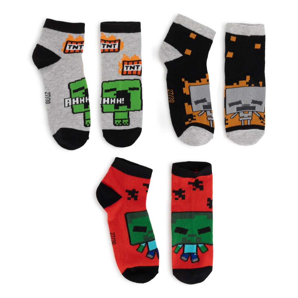 Чорапи Minecraft Creeper, Zombie и Skeleton, размер 27/30