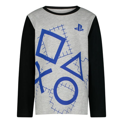 Пижама PlayStation сива с дълъг ръкав и панталон, размер 128