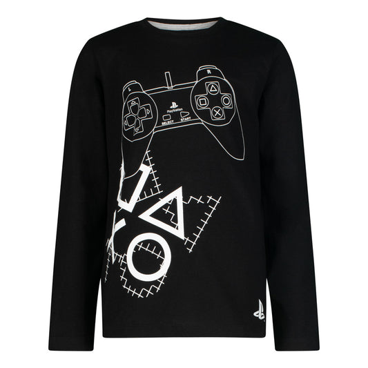 Блуза с дълъг ръкав PlayStation, Черна, размер 152