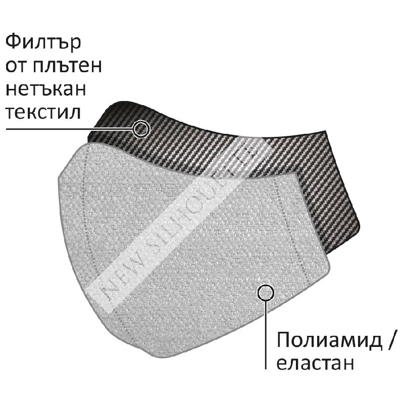 Двуслойна детска маска Графити с метален стек 6-12 г