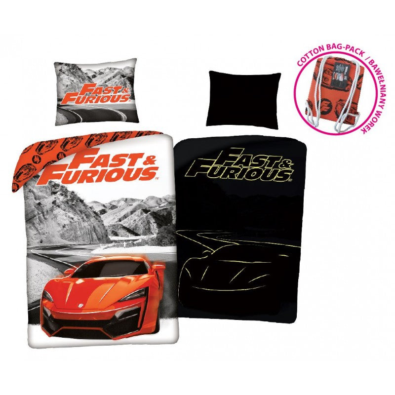 Детски спален комплект Бързи и Яростни светещ в тъмното Червен