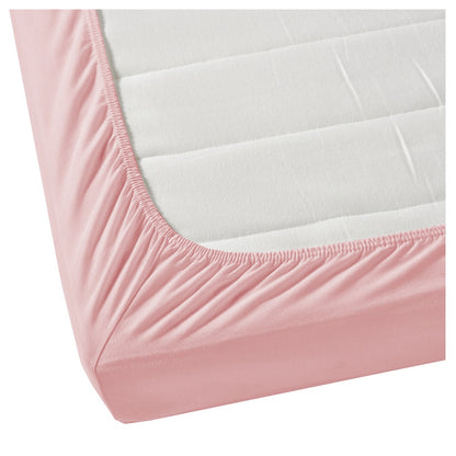 Долен чаршаф единичен светло розов с ластик