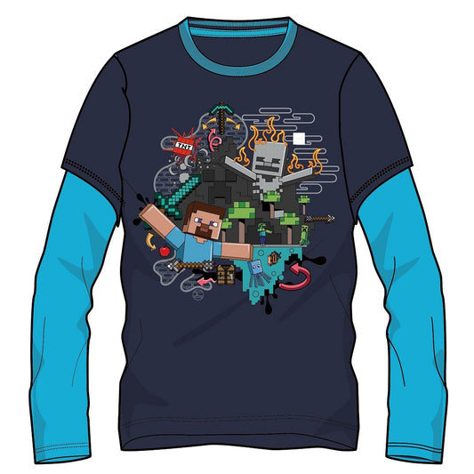 Блуза с дълъг ръкав Minecraft world, размер 128
