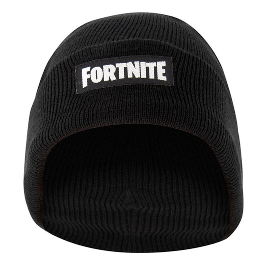 Зимна шапка Fortnite черна с надпис