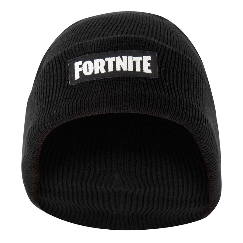 Зимна шапка Fortnite черна с надпис