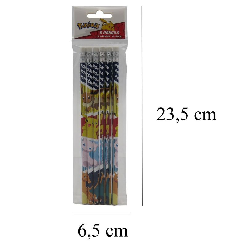 Сет от 6 молива с гума Pokemon