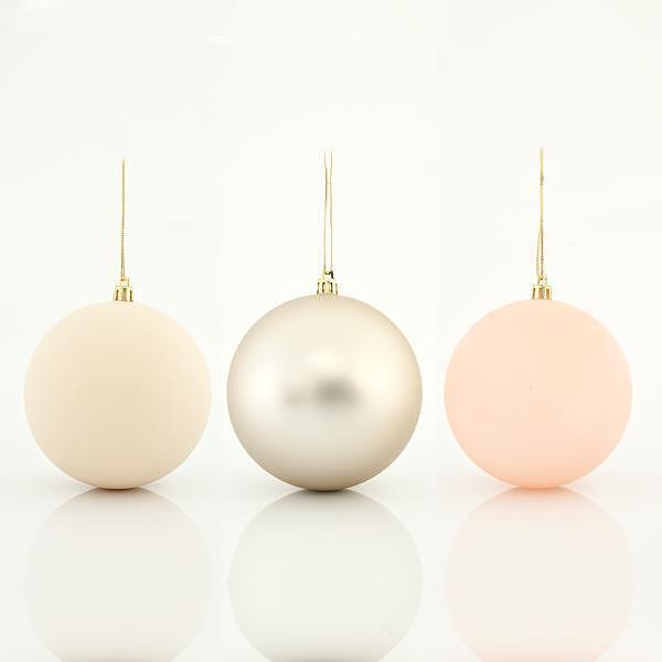 Играчка за елха топка, слонова кост ретро, 6 бр.