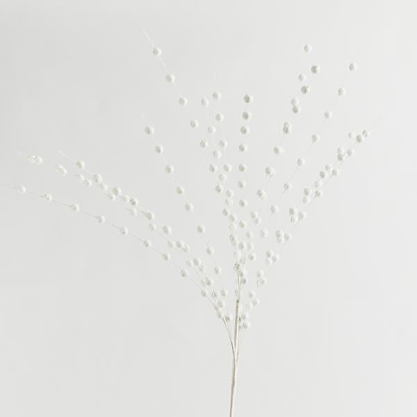 EUROLAMP Клонка, бяла, с блестящи перли, 150см