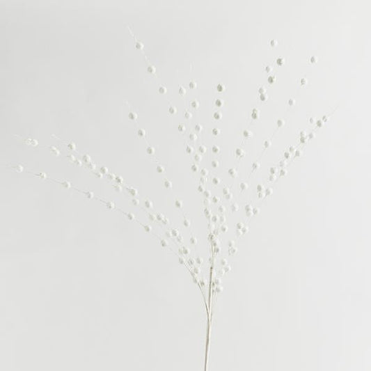 EUROLAMP Клонка, бяла, с блестящи перли, 150см