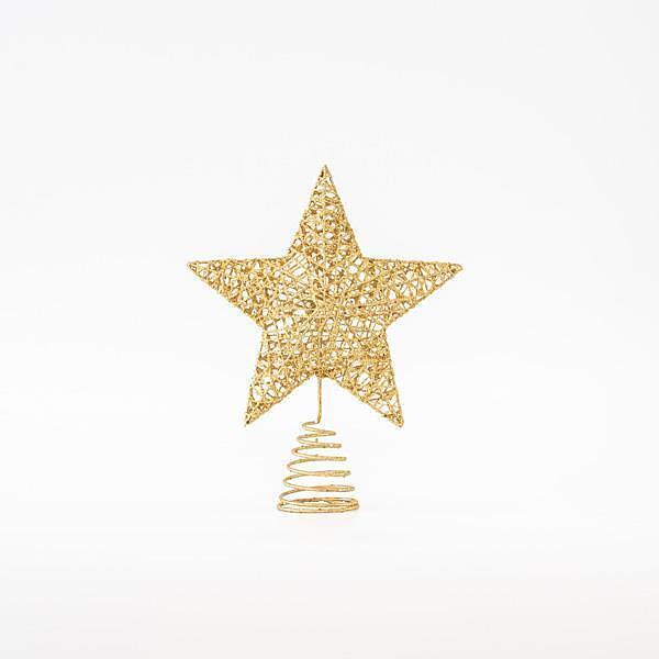 Коледен връх за елха звезда, златен, 20х25см