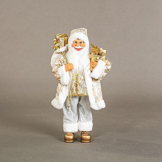EUROLAMP Дядо Коледа, бяло и златно, 60см