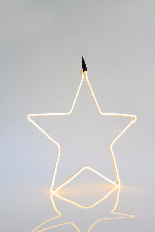 Светеща декорация звезда, 2m NEON LED, топло бяло, 54x58см, IP44