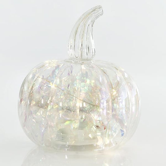 EUROLAMP светеща декорация тиква, стъкло, бяла, 12см