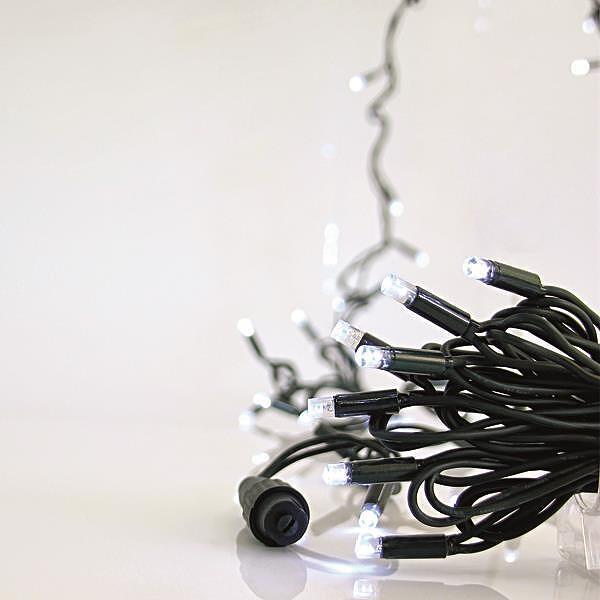 ЛАМПИЧКИ,100 LED,230V, ЗЕЛ.КАБЕЛ, WW FLASH