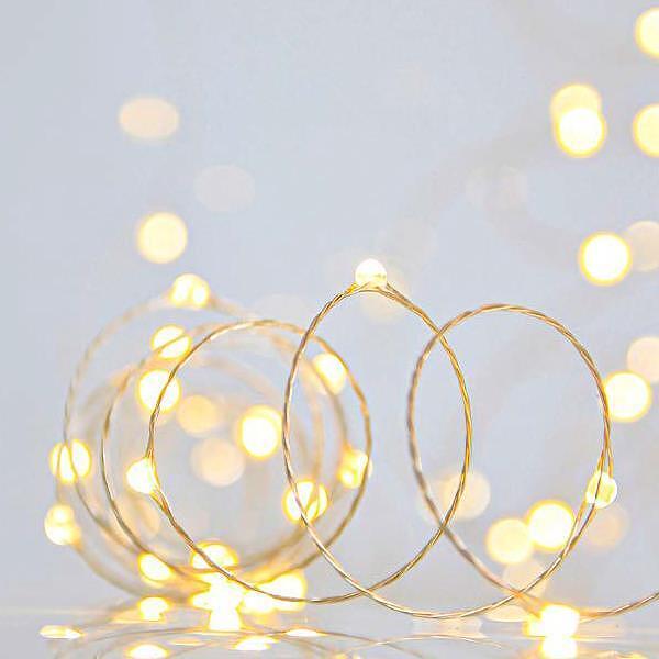 EUROLAMP 100 MINI LED,Stady, с адаптор, мед.кабел, бяла топла светлина