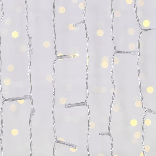 ЛАМПИЧКИ ЗАВЕСА, 240 FLASH LED,36V АДАПТОР,КОНЕКТОР,WW,100 x 200, IP44