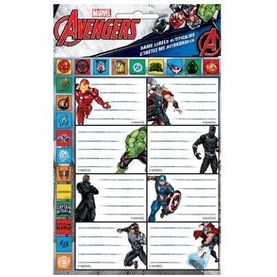 Ученически етикети Avengers - 16 бр.