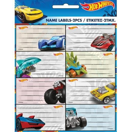 Ученически етикети Hot Wheels - 16 бр.