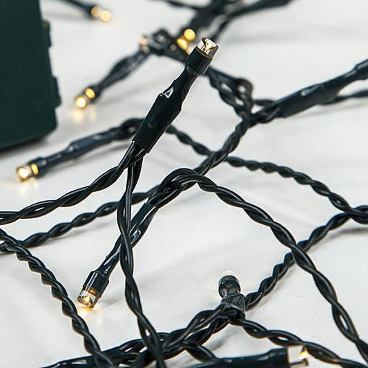 EUROLAMP ЛАМПИЧКИ 50 LED, БАТЕРИЯ, ЗЕЛЕН ПРОВОДНИК, ТОПЛО БЯЛО, IP20