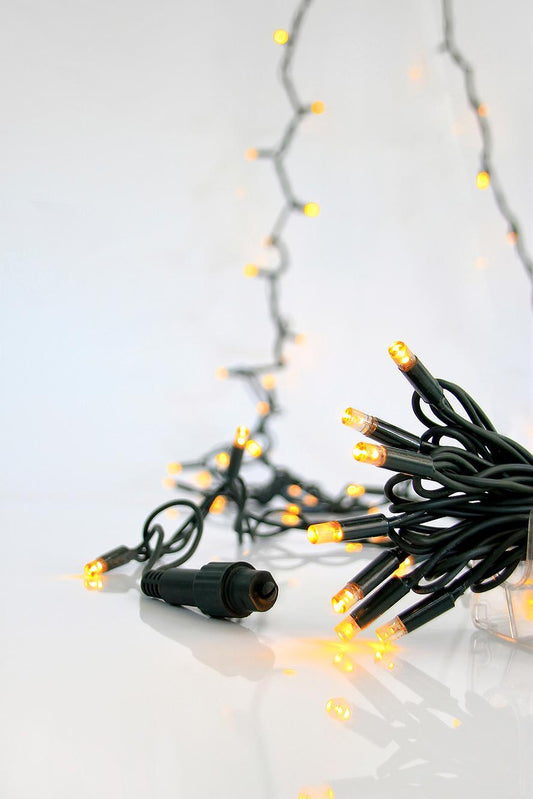 ЛАМПИЧКИ,100 FLASH LED,230V,КОНЕКТОР,ЗЕЛ.КАБЕЛ,WWЗАХР.КАБЕЛ 1.5m, IP65