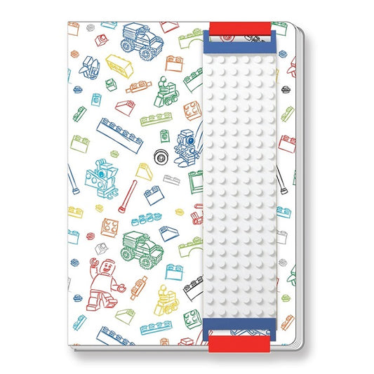 LEGO бял тефтер с LEGO лента