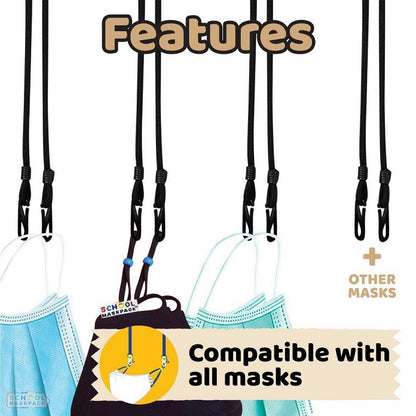 SchoolMaskPack™ придържащи ленти за маски за възрастни и тийнейджъри в сет, 5 броя