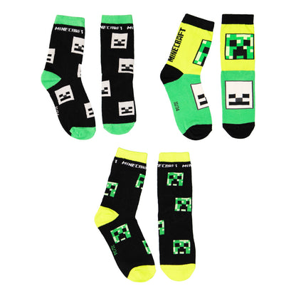 Чорапи Minecraft Yellow Pack, 3 дизайна, размер 27-30