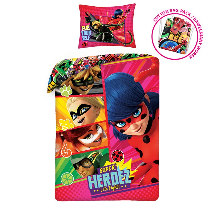 Детски спален комплект Калинката и Чeрния котарак Super Heroez