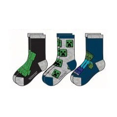 Чорапи MINECRAFT Blue Pack, 3 дизайна, Размер 35-38