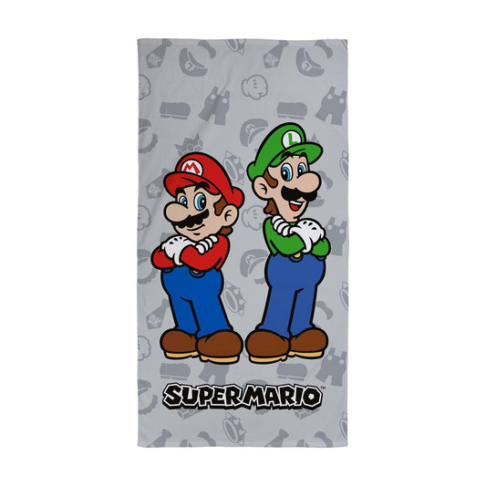 Плажна хавлия Super Mario Grey