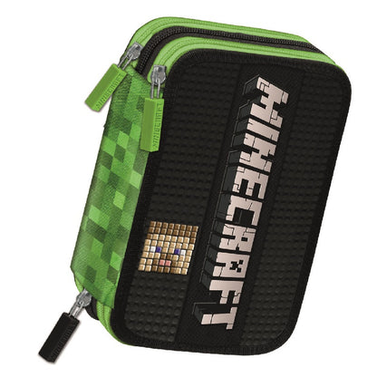 Комплект ученическа раница и несесер със съдържание Minecraft pixel