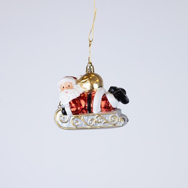 EUROLAMP Пластмасова висулка с Дядо Коледа в шейна, комплект 2бр., 10см