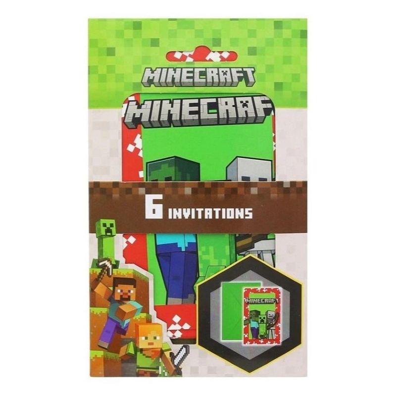 Покана Minecraft трио, 6 бр.в комплект