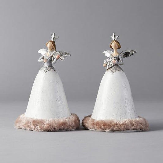 EUROLAMP Полирезинов ангел в сиво, комплект 2бр, 18см