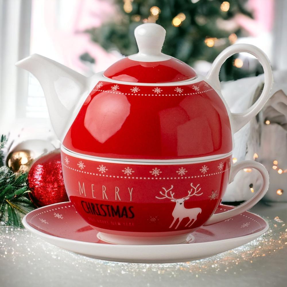 Florina порцеланов чайник с чаша, 400мл