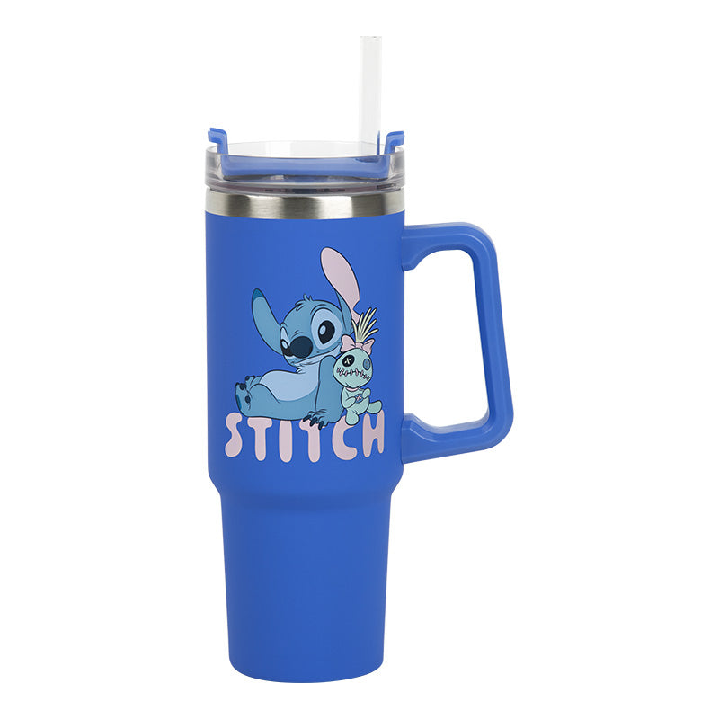 Термо чаша със сламка Stitch 900 ml