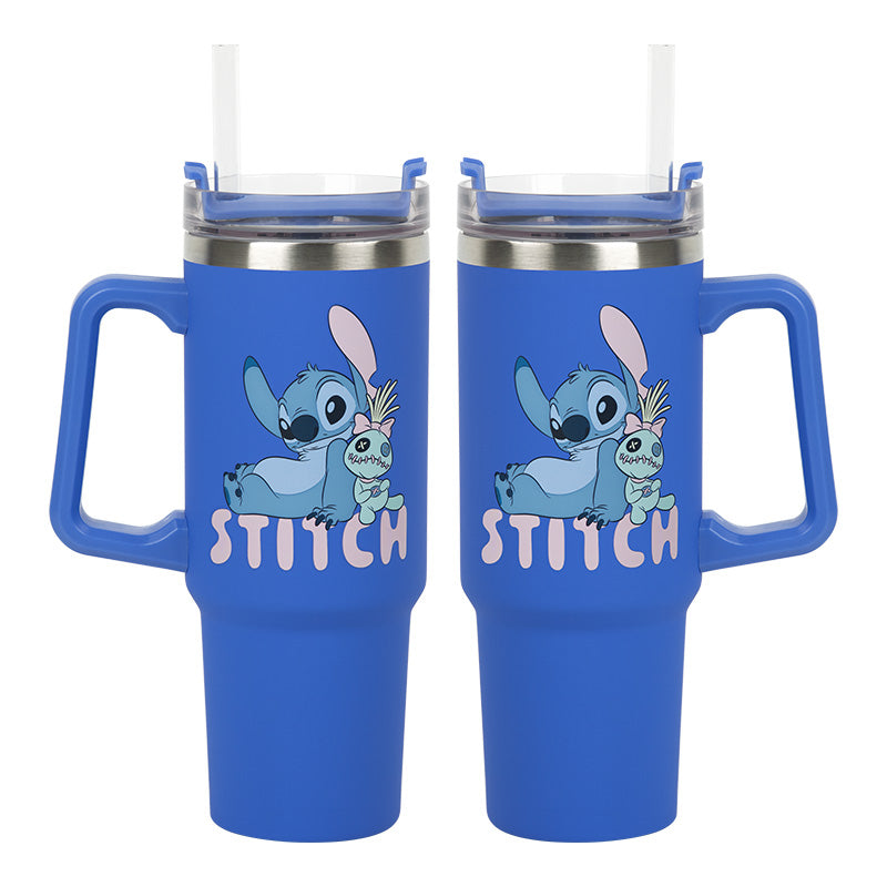 Термо чаша със сламка Stitch 900 ml