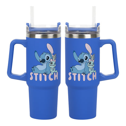 Термо чаша със сламка Stitch 900 ml