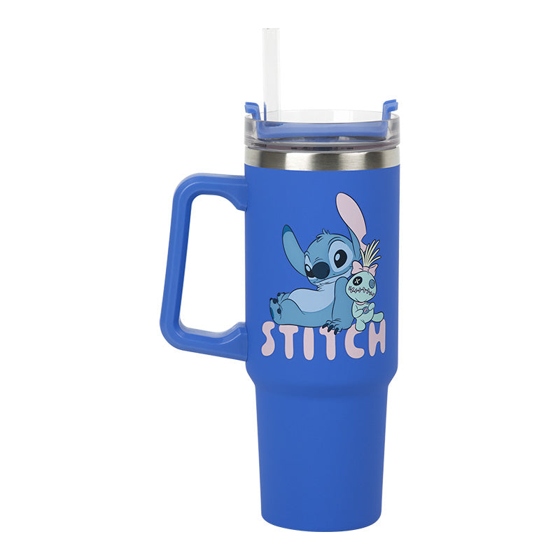 Термо чаша със сламка Stitch 900 ml