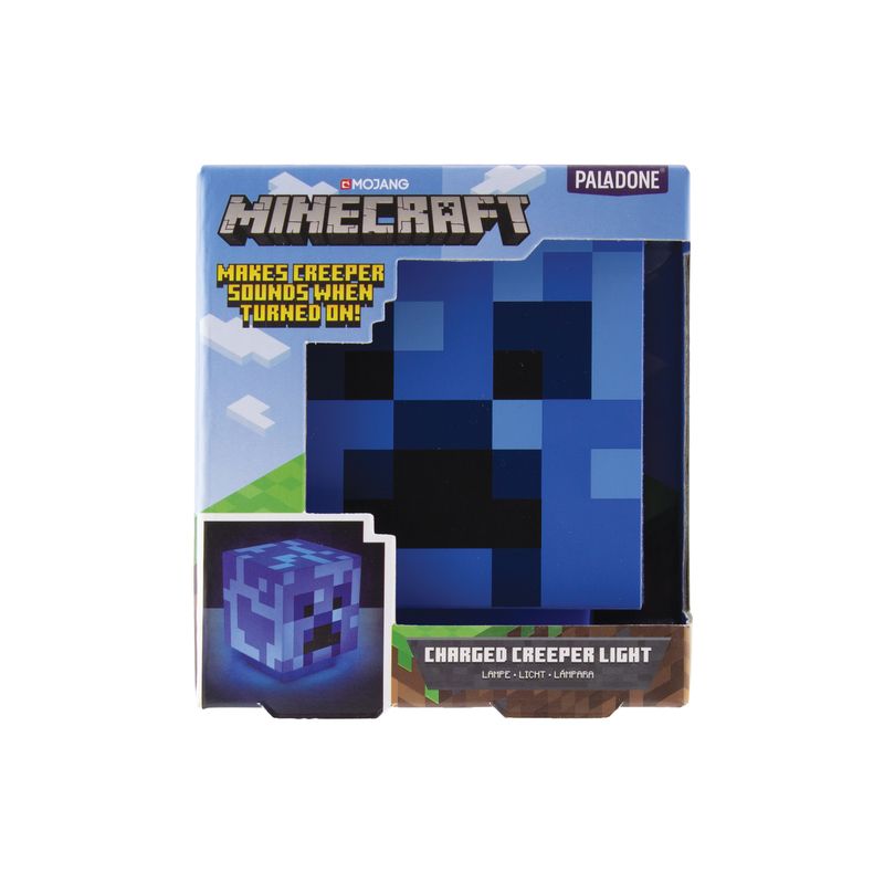 Лампа Minecraft Creeper синя