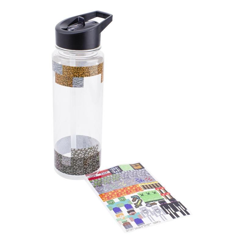 Комплект бутилка за декориране Minecraft и стикери Paladone