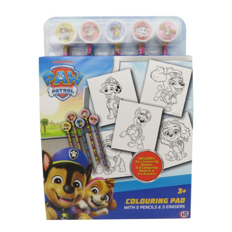 Сет за оцветяване с моливи с гума Paw Patrol