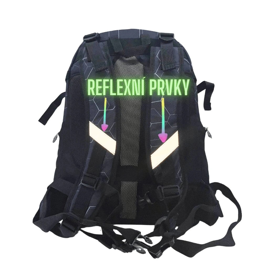 Ученическа раница Pixie Crew Hexa Black ергономична