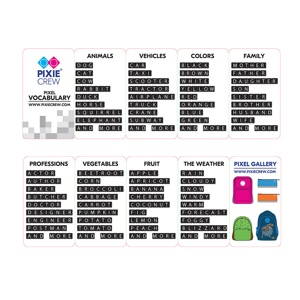 Сет от 200 Черни пиксела Pixie Crew Alphabet