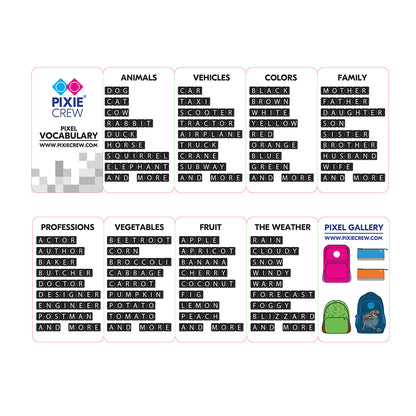 Сет от 200 Черни пиксела Pixie Crew Alphabet