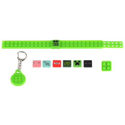 Сет от гривна, ключодържател и пинче Minecraft Pixie Crew с 6 мултипиксели