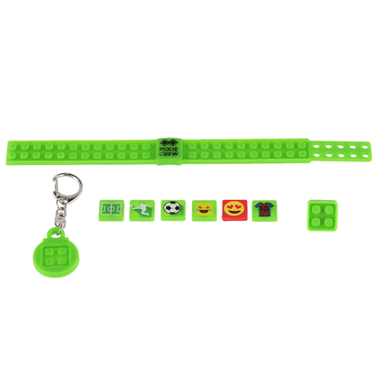 Сет от гривна, ключодържател и пинче Footbаll Pixie Crew, с 6 мултипиксела