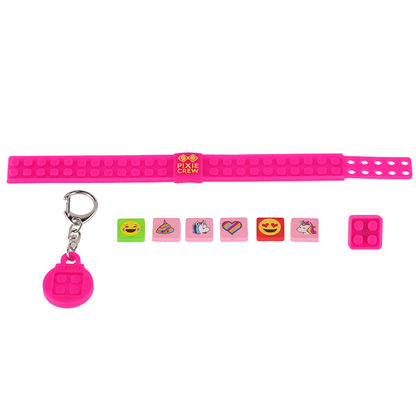 Сет от гривна, ключодържател и пинче Unicorn Pixie Crew, с 6 мултипиксела