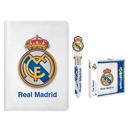 Комплект Real Madrid - анти стрес тефтер и многоцветен химикал
